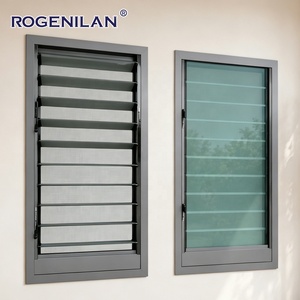 Fenêtre à persiennes en aluminium ventilée et réglable sur mesure avec moustiquaire et verre trempé – Fabrication Rogenilan - Product Image 1