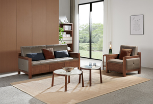 Set di 2 Tavolini da <span class=keywords><strong>Caffè</strong></span> in Pietra di Quarzo con Gambe in Legno di Rosa Massiccio, Tavolino Rotondo Laterale per Divano, Tavolino Basso per <span class=keywords><strong>Angolo</strong></span> del Soggiorno - Product Image 4