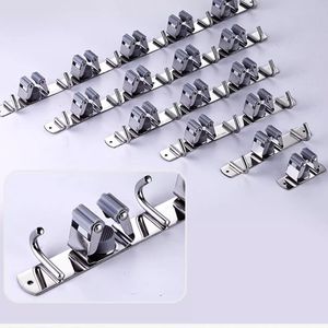 Zhenshangxing Stainless Steel <b>Mop</b> Holder <b>Wall</b> Mounted Chrome Finish Punch Free Multi Functional Rectangle Storage Clip Hook - Product Image 4
