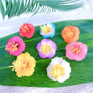 ดอกไม้ประดิษฐ์สำหรับงานเต้นรำฮาวายงานปาร์ตี้8สี7ซม. ทำจากโฟมจัดงานเลี้ยง8สี