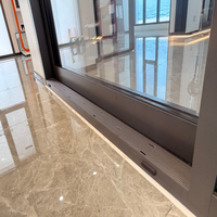 Porte coulissante en aluminium à profil étroit, grande vue, verre clair, pour villa moderne de luxe, rénovation de maison