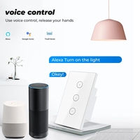 US/EU Sakelar Lampu Peredup Sentuh WiFi Cerdas Tuya Aplikasi Kehidupan Pintar Pengatur Waktu Nirkabel Remote Control dengan Alexa Google Home