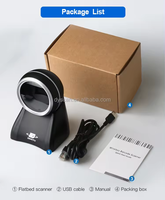 Escáner de código QR montado en escritorio omnidireccional, escáner de código de barras de mesa automático 2D con fuente de luz CMOS, supermercados compatibles