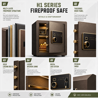 Caja Fuerte Ignífuga Serie H1 con Cerradura Electrónica, Caja de Seguridad de Acero para Uso en el Hogar, Oficina y Hotel