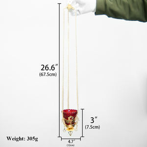 HT kilisesi katolik ortodoks yunan hıristiyan altın/gümüş asılı adak Vigil gaz lambası ile zincir ve kırmızı cam bardak - Product Image 2