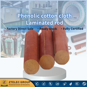 ZTELEC Brown 3725/PFCC41 Barra Redonda Laminada de Tela Fenólica de Algodón/Viga de Baquelita Catalina para Paneles de Distribución de Gabinetes - Product Image 1