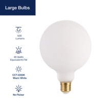 En Stock Verre Laiteux LED Globe Ampoule G125 230V E27 Base Dimmable Lampe Blanche pour Restaurant
