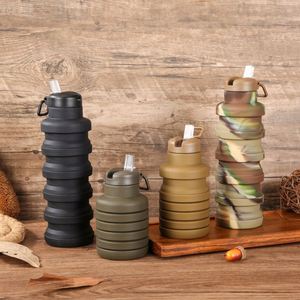 <b>Large</b>-capacity Creative Foldable Silicone Exercise Water Bottle Portable Sports Water Cup for Hiking Travel Business Gift - Product Image 1