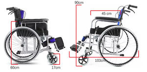 Prix d'usine vente chaude de l'équipement de réadaptation des patients roue intégrée 24 fauteuil roulant manuel de voyage pliant - Product Image 6