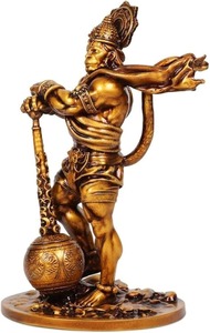 Top vente Bahubali Hanuman idole doré Bajrang Bali Statue pour voiture tableau de bord cadeau spirituel et décor à la maison - Product Image 2