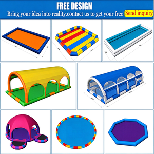 สระว่ายน้ำเป่าลมทรงสี่เหลี่ยมขนาดใหญ่ วัสดุ PVC พร้อมปั๊มลม สำหรับความสนุกในช่วงฤดูร้อน - Product Image 5