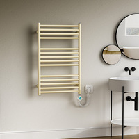 Sèche-serviettes électrique en acier inoxydable finition chromée, mural, 5 barres, design moderne, séchoir à linge pour salle de bain