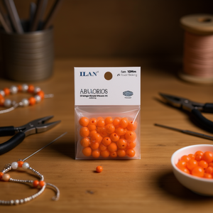 Ilan Abalorios Perline rotonde arancioni da 10 mm 20G per la creazione di gioielli - Product Image 2