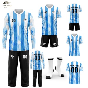 Maillot de football d'été personnalisé, col en V, manches courtes, empiècements en mesh, logo imprimé par transfert thermique, respirant, séchage rapide, 100% coton - Product Image 1