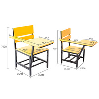 Ensemble de chaise de bureau ergonomique réglable et durable pour salle de classe, chaise d'étudiant avec tablette d'écriture, table et chaise d'étude pour enfants