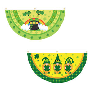 Drapeau <span class=keywords><strong>irlandais</strong></span> demi-fan Festival de la Saint-Patrick Personnalité nationale personnalisée Bunting Fanion Bannière Polyester Anti-rides - Product Image 5