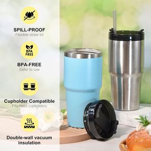 Gobelet isotherme en acier inoxydable, tasse à café isolée sous vide pour la maison, le bureau, les activités de plein air, idéal pour les boissons glacées et les boissons chaudes - Product Image 4