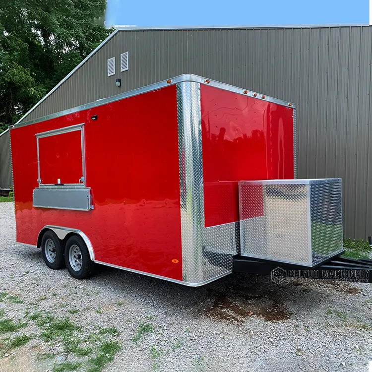 Custom Size Design Mobile Kitchen Food Truck USA Street Sale Pizza Fast Taco Cart Food Trailers Fully Equipped