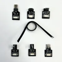 Kabel Adaptor FFC Konektor USB2.0 FPC Super Flat Right Angle 90 Elbow Tipe-A/USB-C/Micro-B/Mini-B Male untuk Data & Pengisian Daya FPV