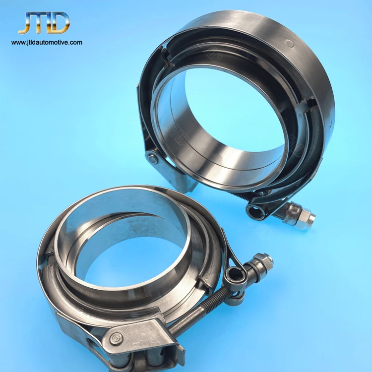 JTLD 304SS भारी ड्यूटी टी बोल्ट टर्बो vband clamps के साथ 1.5 इंच-6 इंच निकास V बैंड दबाना निकला हुआ किनारा किट