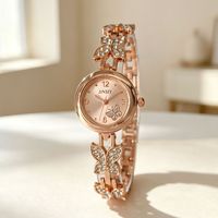 Montre pour femme JINSIY, écologique, tendance, nouveau modèle, cadran papillon mignon, bracelet en alliage, luxe léger, haute qualité, quartz haut de gamme