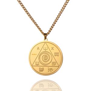 Collar con colgante <span class=keywords><strong>Abraxas</strong></span> de buena suerte Vintage, talismán mágico de acero inoxidable, controla tu vida, amuleto mágico para regalo de enlace de dinero - Product Image 1