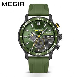 MEGIR 2224 Nouvelle Montre Sportive Tendance pour Homme, Bracelet en Silicone Orange, Montre-Bracelet Décontractée à Quartz pour Homme, Personnalisation du LOGO en Usine - Product Image 6