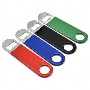 Ouvre-bouteilles en acier inoxydable plat avec revêtement en caoutchouc, ouvre-bouteilles en vrac pour la cuisine, le bar, le restaurant, les cadeaux de fête - Product Image 2