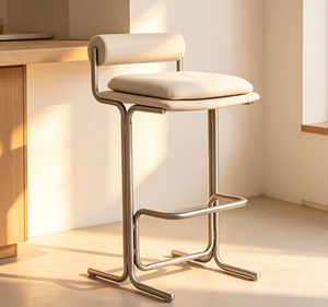 Tabouret de bar de style Bauhaus <span class=keywords><strong>vintage</strong></span> de luxe, tabouret de bar haut pour îlot de cuisine, design créatif, structure en métal, pour la maison, la cuisine, le bar - Product Image 3