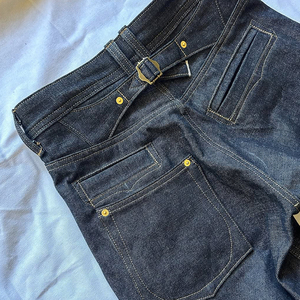 Personalizzato <span class=keywords><strong>da</strong></span> <span class=keywords><strong>uomo</strong></span> Vintage a campana Raw Salvage originale giapponese cimosa jeans jeans Pant sciolto e rilassato solido rivetto lavato - Product Image 4