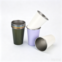 Chope à bière en acier inoxydable 500 ml (17 oz) à paroi simple, réutilisable, avec logo personnalisé pour la maison, les fêtes, les bars, les voyages et le camping