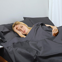 Drap de lit en coton égyptien OEKO-TEX 80S 600TC, couleur unie, respirant, antibactérien, OEM ODM pour hôtel, maison, taille US EU AU