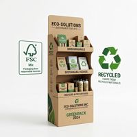 Support de présentation au sol en carton ondulé personnalisé pour biscuits et snacks - Présentoir de vente au détail écologique