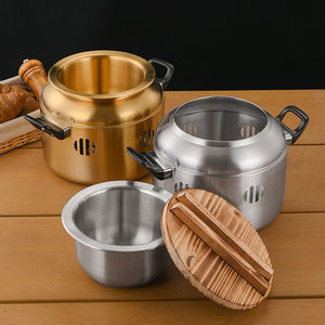 Olla de Acero Inoxidable para Brochetas 2.1L-4L, Olla Ligera para Exteriores, para Barbacoa y Cocina - Product Image 3