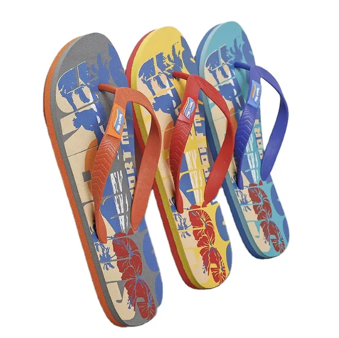 Summer Flat Slides Sandals Casual Slip On Beach Flat Flip Flop for Men