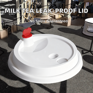 Tapas de Botella Desechables de Plástico de 90 mm con Tapa Abatible a Prueba de Fugas para Té con Leche, Tapas y Vasos Desechables - Product Image 1