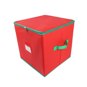 Con Dấu 64 Lưới Giáng Sinh Trang Trí Hộp Lưu Trữ Không Dệt Vải Lưu Trữ Màu Đỏ Túi Tùy Chỉnh Giáng Sinh Bóng Lưu Trữ Hộp Với Dây Kéo - Product Image 4
