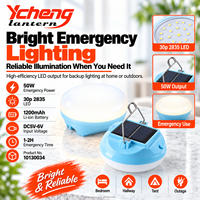 Lampe de camping LED rechargeable solaire 50W, lanterne de tente portable suspendue d'urgence avec batterie 1200mAh