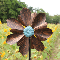 Fiore giardino decorazione rame piccolo mulino a vento vento Spinner metallo esterno