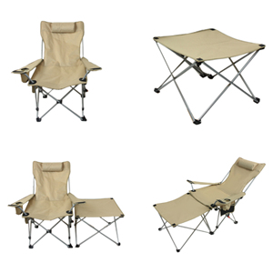 Silla Reclinable 2 en 1 de Grado Profesional con Reclinación Ajustable para <span class=keywords><strong>Playa</strong></span>, Jardín y Camping, Tela Oxford 600D y Acero - Product Image 3