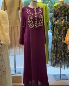 Kaftan kustom Dubai elegan untuk wanita modis Timur Tengah Muslim kristal berlian Applique untuk pesta kasual - Product Image 4