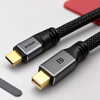 Câble USB C vers Mini DP 4K60Hz, adaptateur Type-C vers Mini DP, câble tressé avec coque en aluminium pour moniteur et ordinateur portable