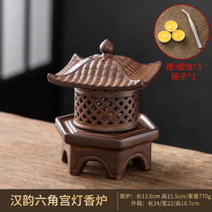 Quemador de aceite esencial multifuncional con diseño hueco de <span class=keywords><strong>la</strong></span> <span class=keywords><strong>Dinastía</strong></span> Han Yun, lámpara de palacio, plato para incienso y censero - Product Image 4