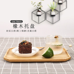 Oak Rectangular Octagonal <b>Tea</b> <b>Tray</b> Wooden Pattern For Home Hotel Restaurant Use - Product Image 3