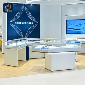 Moderno Espositore per <span class=keywords><strong>Gioielli</strong></span> Bianco, Vetrina in Vetro Temperato, Mobile a Isola, Design d'Interni <span class=keywords><strong>di</strong></span> Lusso per Negozi - Product Image 4