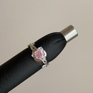 Charme en argent sterling S925, fabrication de bijoux de mode, zircon classique, personnalité minimaliste, bague en lave, vente en gros pour bijoux pour femmes - Product Image 1