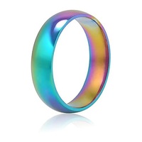 Bagues en pierre d'hématite plaquées de couleurs arc-en-ciel, très vendues, pour hommes et femmes