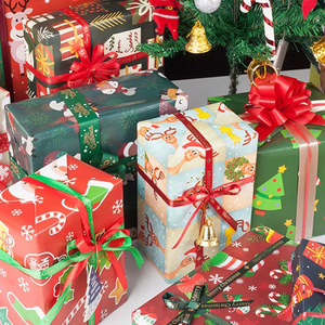 100% Polyester Hot Gold Cadeau Wrap Met Kerstboom Cadeau Lint Voor Handgemaakt Lint Taart Kerstlint - Product Image 5