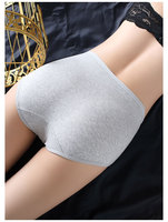 Celana Dalam Boyshort Katun Murni Pinggang Tinggi Elastisitas Tinggi Pengangkat Perut dan Pinggul Katun Sisir Solid Tanpa Jahitan