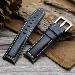 Bracelet de montre en cuir huilé de luxe 18/20/22/24 mm, style <span class=keywords><strong>vintage</strong></span>, 5 couleurs disponibles, fabrication artisanale, option de logo personnalisé - Product Image 2
